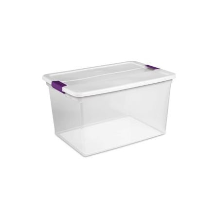 Sterilite Sterilite Clearview Storage Box With Latched Lid 17571706 - 66 Qt. 23-5/8"L x 16-3/8"W x 13-1/4"H - Pkg Qty 6 17571706